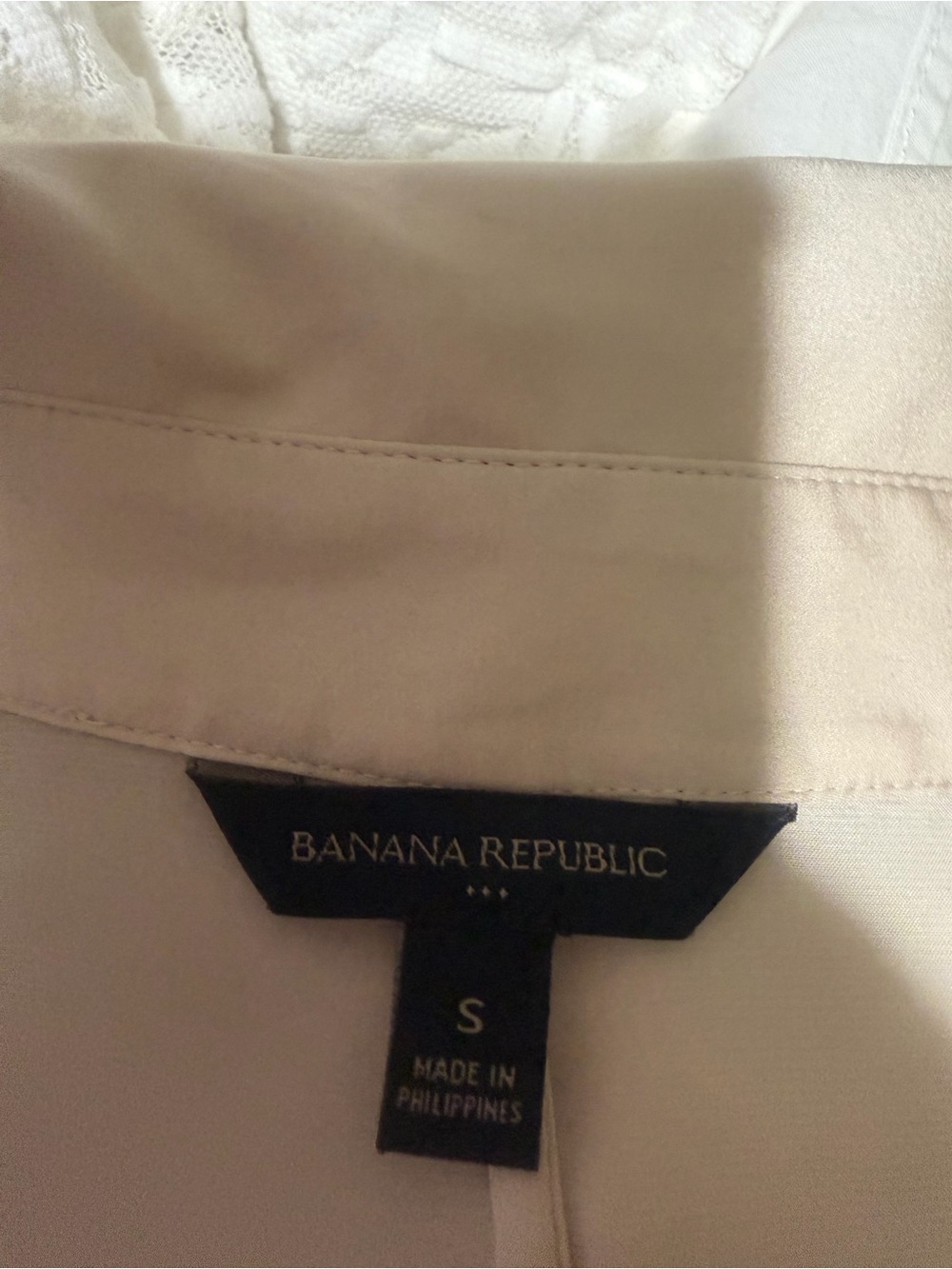 Banana Republic Factory Small Cream Button-Up Dress Shirt